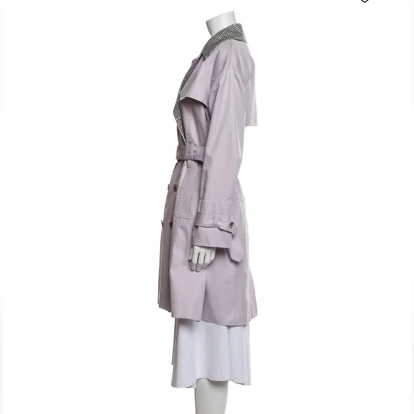 kate spade Lilac Trench Coat with Plaid Collar - Picture 10 of 12
